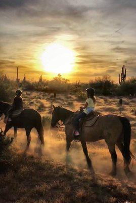 Sunset horseback riding