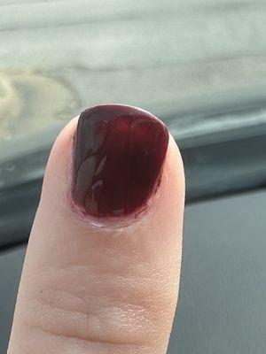 Uneven nail polish application