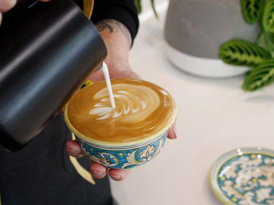 Latte art at Umbria market St.