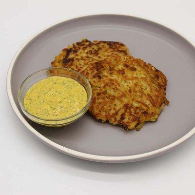 Delicious potato latke can be paired to any meal through our customized meals section