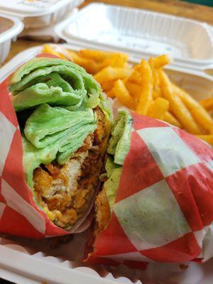 Crispy chicken wrap (comes with fries and a drink)