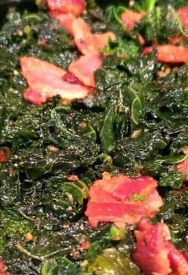 12-4-20: Kale, Bacon, Soy Sauce, Garlic, Lime, Salt & Pepper...so good