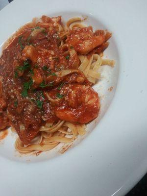 FETTUCCINE with Shrimp A'la Diablo