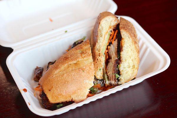 Sandwich with five spice roasted pork ($13) - big portion, really filling. Bread is soft.