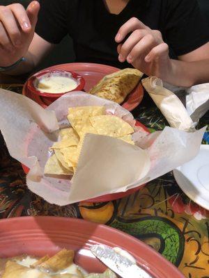 Cheese and steak quesadilla