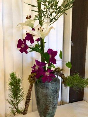 In ikebana, the Japanese art of flower arranging, blossoms, branches, leaves, and stems find new life as materials for artmaking.