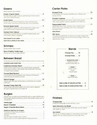 Menu (takeout) back