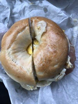 Ham, Egg & Cheese Bagel Sandwich