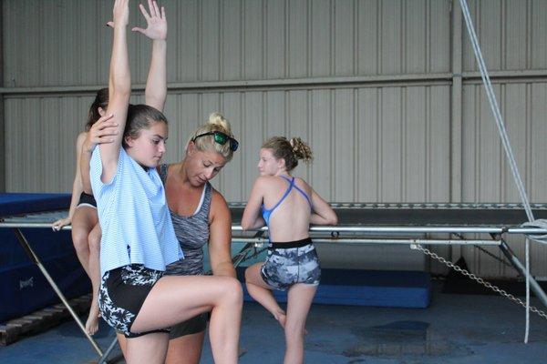 Colwill Dive Team - Dry Land Trampoline Practice with Coach Nicole Russell.