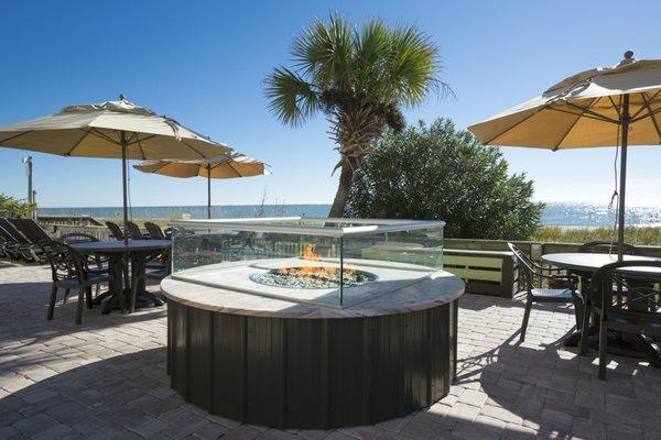 Oceanfront fireplace