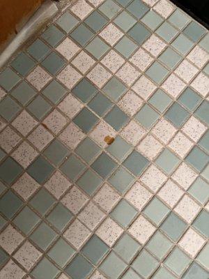 Blood? on bathroom floor when we arrived to "freshly cleaned room" which does not include mopping apparently