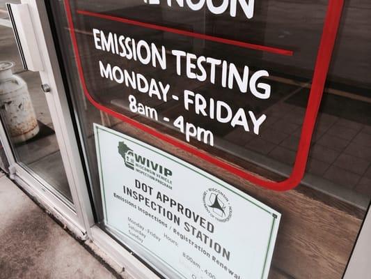 You can get the Wisconsin State Mandatory Emission testing done here.