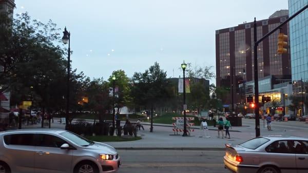 view of monroe square from inside