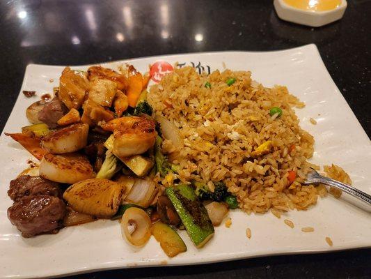 Steak and seafood for two