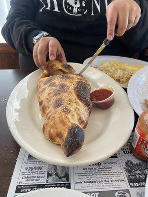 Veggie baked Stromboli