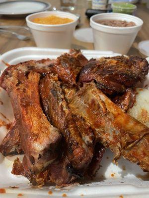 Charcoal ribs with red sauce