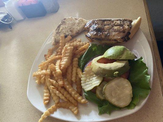 Super Grlled chicken sandwich (this was half of it) because we ask it to share.