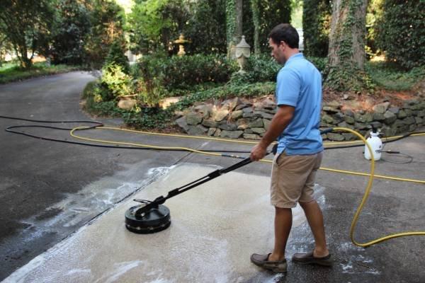 Pressure Washing: We use a surface cleaner to clean dirty sidewalks, driveways and other hard surfaces.