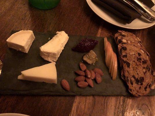 Cheese plate with 1, 2, and 5.