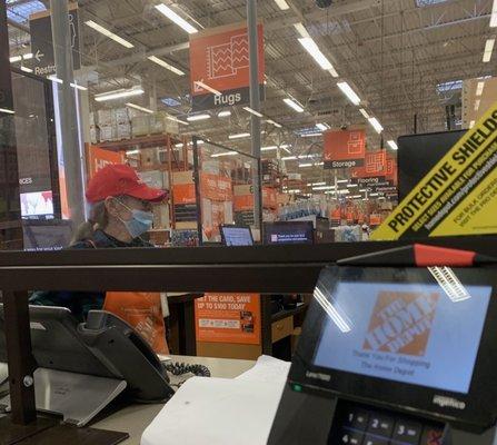 At the customer service desk, this employee hardly ever has her mask on properly.