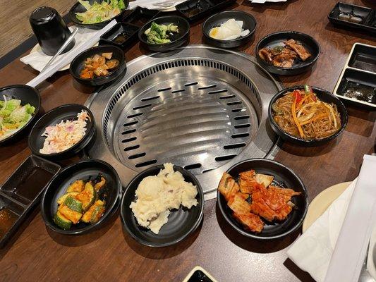 Banchan or side dishes at Kogi Gogi BBQ in San Francisco.