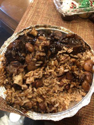 Oxtail And Beans with Rice and Peas