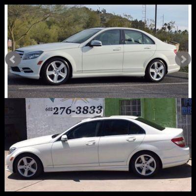 Mercedes Benz C 300 Before and After 15% Tint