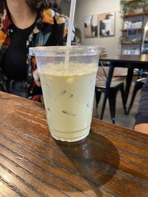 Iced Matcha - very light, mostly milk