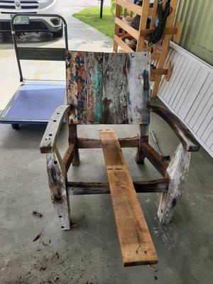 Reclaimed wood, outdoor furniture. Before our make over