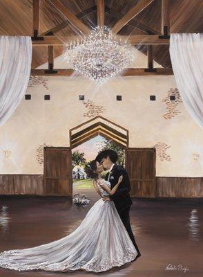 Live Wedding Painting by Natalie Pheifer of Trinity Brushworks