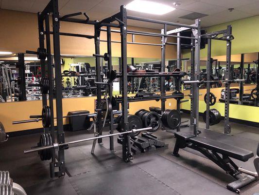 Torque four half rack jungle with two landmine anchors and area for deadlifts