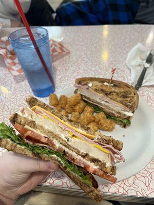 Club sandwich on rye