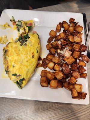 Greek omlette with roasted potatoes