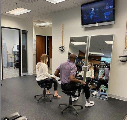 Do the Shakira shake! As our office loves to call it. Wobble chairs are the best for hip rotations!