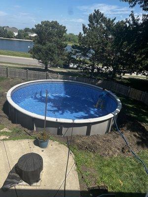 Before photo after pool was installed