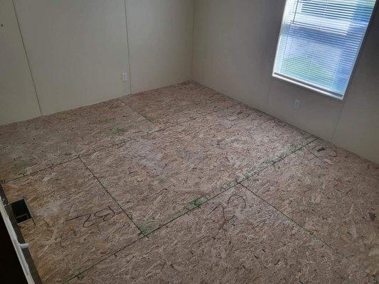 Before picture of the floor I put in.