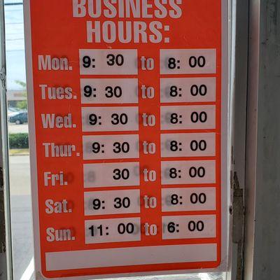 Store Hours