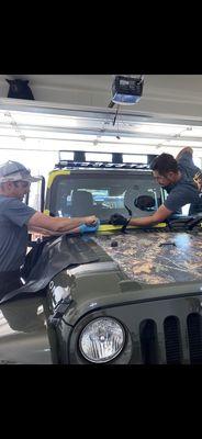 Cleaning up other companies replacements. Putting windshields in crooked should be a crime! No sweat, we will get it back to factory specs.