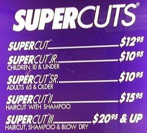 Supercuts! yay!