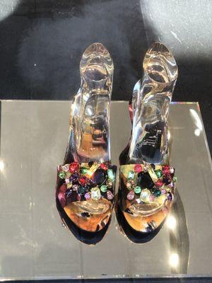 Multi Gemstones on these heeled sandals