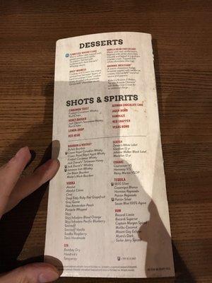 Desserts and shots!