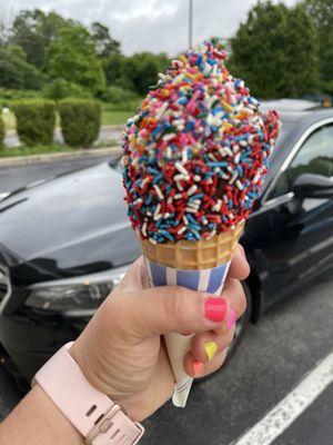 Coconut soft serve with sprinkles