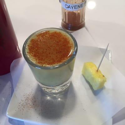 Ginger shot + cayenne pepper