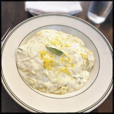 Lemon ricotta tagliatelle with sage.