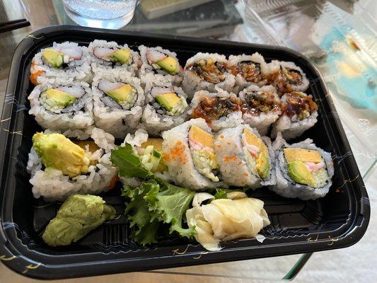 California Roll, East Roll, Eel cucumber Roll