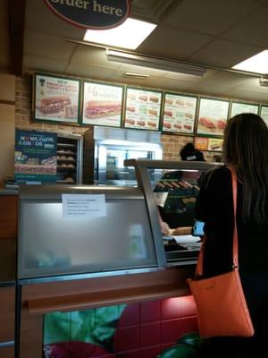 Typical counter at Subway