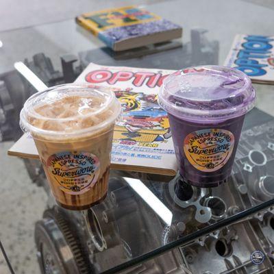 Mocha Latte and Ube Latte