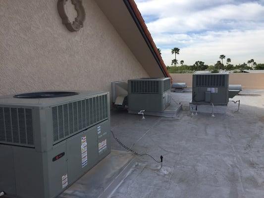 Replaced 28 year old Trane units with new Trane units at a church in Sun City West.