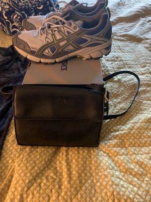 ASICS & leather purse