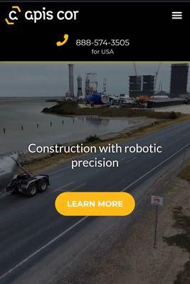 Website for Robotic construction company